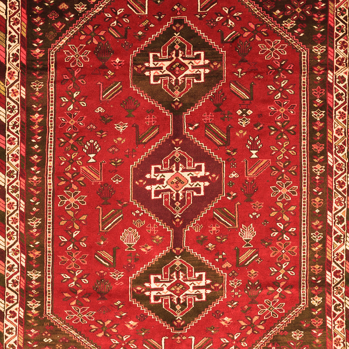 Serging Thickness of Machine Washable Persian Orange Traditional Area Rugs, wshtr811org