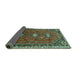 Sideview of Persian Turquoise Traditional Rug, tr811turq