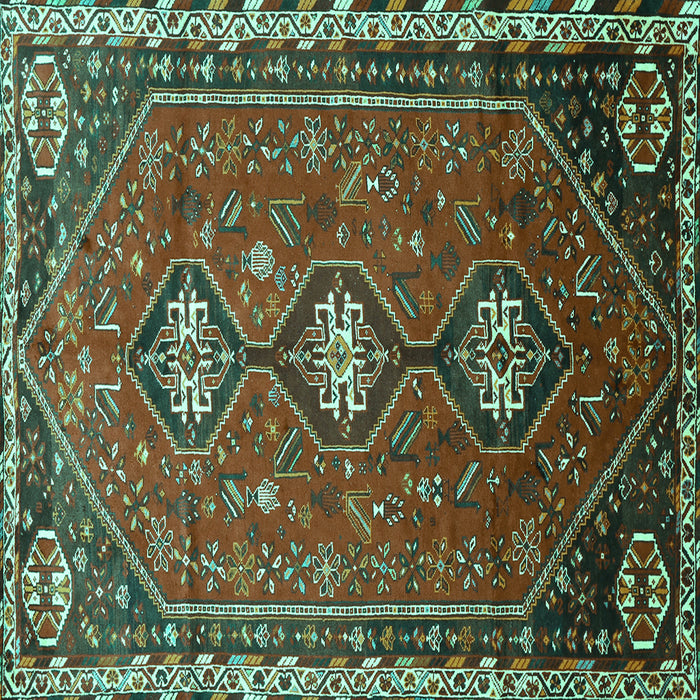 Square Persian Turquoise Traditional Rug, tr811turq