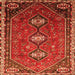 Round Machine Washable Persian Orange Traditional Area Rugs, wshtr811org