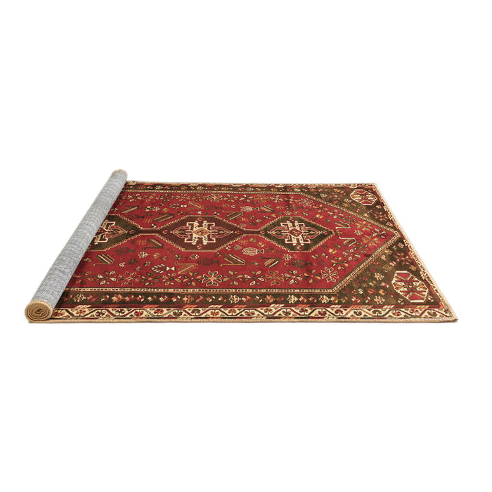 Sideview of Machine Washable Persian Brown Traditional Rug, wshtr811brn