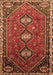 Machine Washable Persian Brown Traditional Rug, wshtr811brn