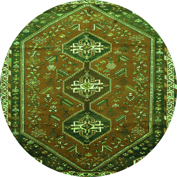 Square Persian Green Traditional Rug, tr811grn