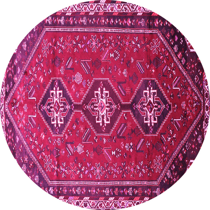 Round Persian Pink Traditional Rug, tr811pnk