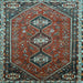 Square Machine Washable Persian Light Blue Traditional Rug, wshtr811lblu