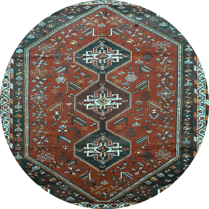 Round Persian Light Blue Traditional Rug, tr811lblu