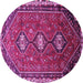 Round Machine Washable Persian Purple Traditional Area Rugs, wshtr811pur