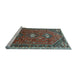 Sideview of Machine Washable Persian Light Blue Traditional Rug, wshtr811lblu