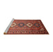 Sideview of Machine Washable Traditional Copper Red Pink Rug, wshtr812