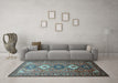 Machine Washable Persian Light Blue Traditional Rug in a Living Room, wshtr812lblu