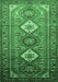 Machine Washable Persian Emerald Green Traditional Area Rugs, wshtr812emgrn