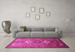 Machine Washable Persian Pink Traditional Rug in a Living Room, wshtr812pnk