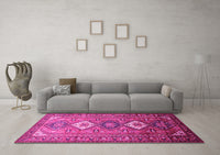 Machine Washable Persian Pink Traditional Rug, wshtr812pnk