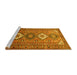 Sideview of Machine Washable Persian Yellow Traditional Rug, wshtr812yw