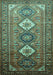 Machine Washable Persian Turquoise Traditional Area Rugs, wshtr812turq