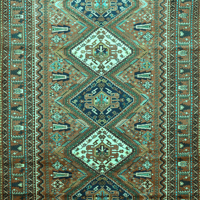 Machine Washable Persian Turquoise Traditional Area Rugs, wshtr812turq