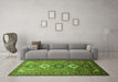 Machine Washable Persian Green Traditional Area Rugs in a Living Room,, wshtr812grn