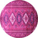 Round Persian Pink Traditional Rug, tr812pnk