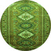 Square Persian Green Traditional Rug, tr812grn