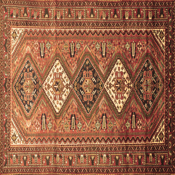 Square Persian Brown Traditional Rug, tr812brn