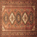 Square Persian Brown Traditional Rug, tr812brn