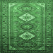 Square Machine Washable Persian Emerald Green Traditional Area Rugs, wshtr812emgrn