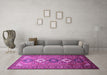 Machine Washable Persian Purple Traditional Area Rugs in a Living Room, wshtr812pur