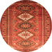 Square Persian Orange Traditional Rug, tr812org