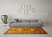 Machine Washable Persian Yellow Traditional Rug in a Living Room, wshtr812yw