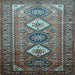 Square Machine Washable Persian Light Blue Traditional Rug, wshtr812lblu