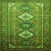 Round Machine Washable Persian Green Traditional Area Rugs, wshtr812grn