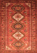 Serging Thickness of Machine Washable Persian Orange Traditional Area Rugs, wshtr812org