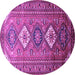 Round Machine Washable Persian Purple Traditional Area Rugs, wshtr812pur