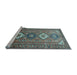 Sideview of Machine Washable Persian Light Blue Traditional Rug, wshtr812lblu