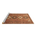 Sideview of Machine Washable Persian Brown Traditional Rug, wshtr812brn
