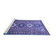 Sideview of Machine Washable Persian Blue Traditional Rug, wshtr812blu