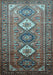 Machine Washable Persian Light Blue Traditional Rug, wshtr812lblu