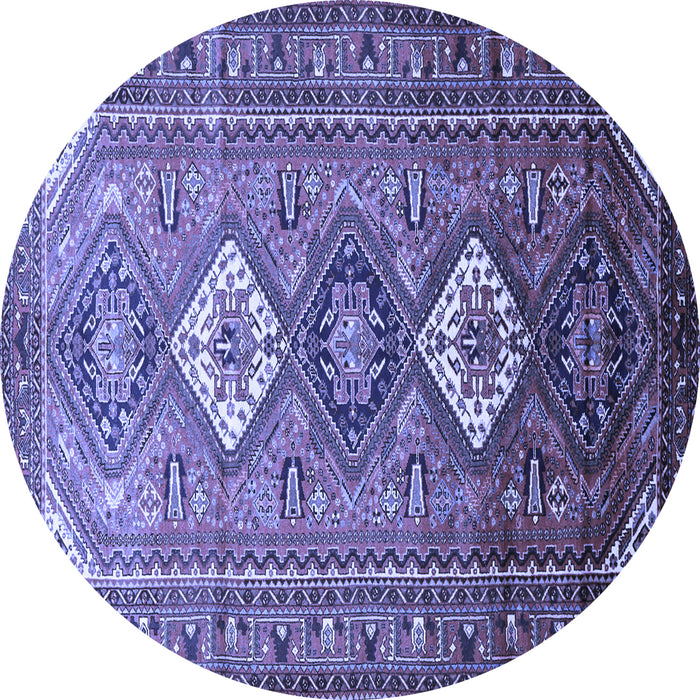 Round Persian Blue Traditional Rug, tr812blu