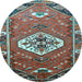 Round Machine Washable Persian Light Blue Traditional Rug, wshtr813lblu