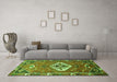 Machine Washable Persian Green Traditional Area Rugs in a Living Room,, wshtr813grn