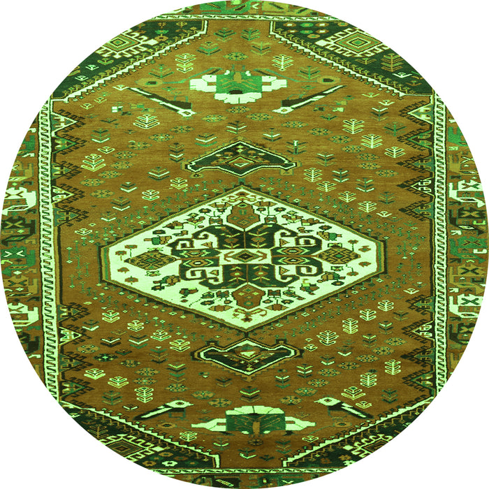 Square Persian Green Traditional Rug, tr813grn