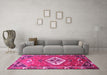 Machine Washable Persian Pink Traditional Rug in a Living Room, wshtr813pnk