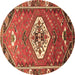 Round Persian Brown Traditional Rug, tr813brn