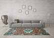 Machine Washable Persian Light Blue Traditional Rug in a Living Room, wshtr813lblu