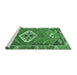 Sideview of Machine Washable Persian Emerald Green Traditional Area Rugs, wshtr813emgrn