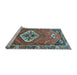 Sideview of Machine Washable Persian Light Blue Traditional Rug, wshtr813lblu
