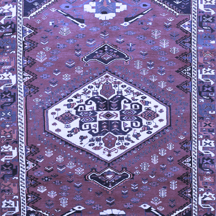 Machine Washable Persian Blue Traditional Rug, wshtr813blu