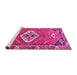 Sideview of Machine Washable Persian Pink Traditional Rug, wshtr813pnk