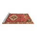 Sideview of Machine Washable Persian Brown Traditional Rug, wshtr813brn