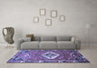 Machine Washable Persian Blue Traditional Rug in a Living Room, wshtr813blu